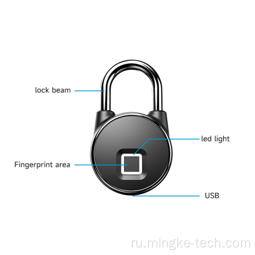 Smart Lockout Padlock Отпечатка пальцев для безопасности с туйей